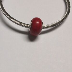 Crackled Red Charm for Pandora Style Bracelet‎